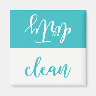 Schone of vuile wasmachine Magnet (Aqua & White)