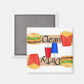 Schone of vuile wasmachines en vaatwasmachines magneet (Voorkant / Achterkant)