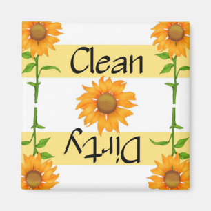 Schone of vuile zonnebloemen 2 Dishwasmachine Magneet