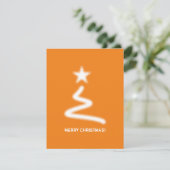 Schone Oranje bedrijfs QR Code kerstboom Feestdagenkaart (Staand voorkant)