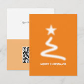 Schone Oranje bedrijfs QR Code kerstboom Feestdagenkaart (Voorkant / Achterkant)