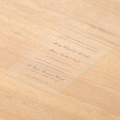 Schone Paarse elegante bruiloft Acryl Uitnodigingen (Laagn)