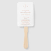 Schone Perzik Botanisch Elegant Huwelijksprogramma Handwaaier (Voorkant)
