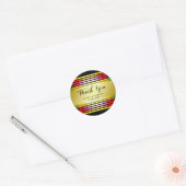 Schone regenboog yoga zwart goud dank u bruiloft ronde sticker (Envelop)