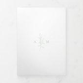 Schone salie groene botanische foto elegante bruil drieluik uitnodiging (Cover)