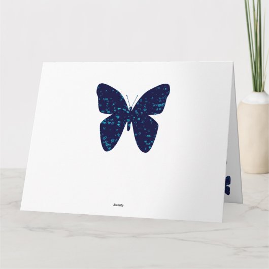 Schöne Schmetterlinge in blau Kaart (Achterkant)