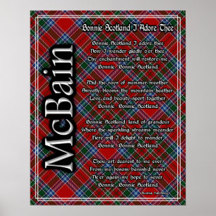Schone Schotland, ik aanbid je Clan McBain Tartan Poster