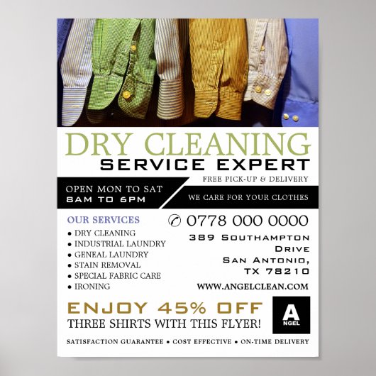 Schone Shirten, droogreinigers, reinigingsapparatu Poster (Voorkant)