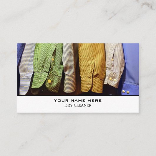 Schone Shirten, droogreinigers, reinigingsservice Visitekaartje (Voorkant)