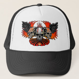 Schone Skulls Wings Flames Phoenix.. - Gepersonali Trucker Pet