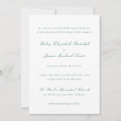 Schone smaragdgroene elegante bruiloft kaart (Voorkant)