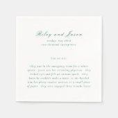 Schone smaragdgroene elegante bruiloft servet (Voorkant)