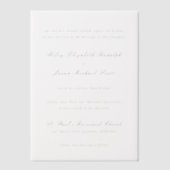 Schone smaragdgroene elegante bruiloft vellum uitnodigingen (Voorkant)