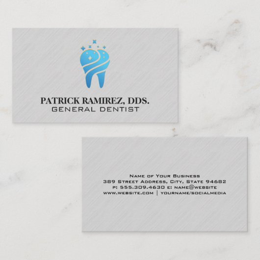 Schone sprankeltand pictogram visitekaartje (Voorkant / Achterkant)