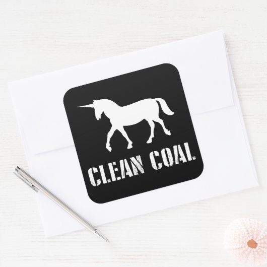 Schone steenkool vierkante sticker (Envelop)