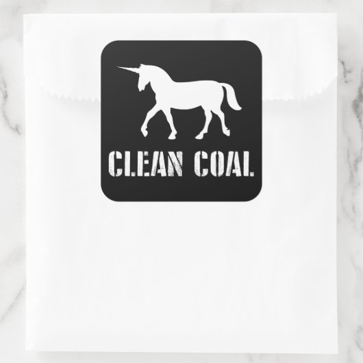 Schone steenkool vierkante sticker (Tas)