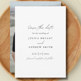 Schone stijlvolle eenvoudige foto save the date