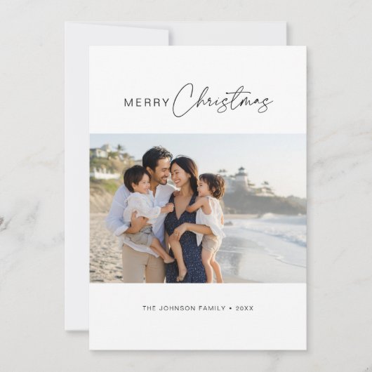 Schone Stijlvolle Familie Foto Kerst Nautisch Feestdagenkaart (Voorkant)