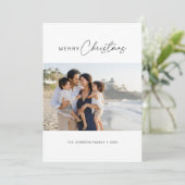 Schone Stijlvolle Familie Foto Kerst Nautisch Feestdagenkaart (Staand voorkant)