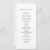 Schone stijlvolle zwart-wit bruiloft programma kaa (Achterkant)