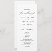 Schone stijlvolle zwart-wit bruiloft programma kaa (Voorkant / Achterkant)