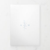 Schone stoffige blauwe botanische foto elegante br drieluik uitnodiging (Cover)