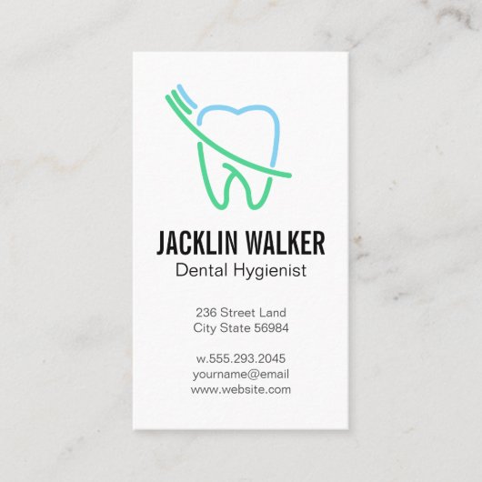 Schone Tand en Tandenborstel Visitekaartje (Voorkant)