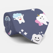 Schone Tanden Tandheelkundige Blauwe Tandarts Stropdas (Opgerold)