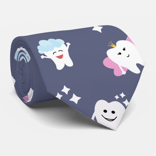 Schone Tanden Tandheelkundige Blauwe Tandarts Stropdas (Opgerold)