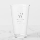 Schone tijdloze monogram vader van de groom glas (Achterkant)