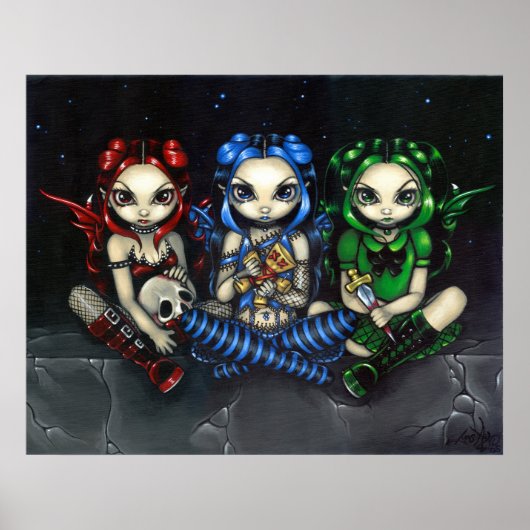 Schone, Tricksy en False gothic fairy Art Print (Voorkant)