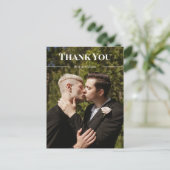 Schone Typografie Dank u wel en Namen Foto Briefkaart (Staand voorkant)