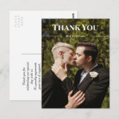 Schone Typografie Dank u wel en Namen Foto Briefkaart (Voorkant / Achterkant)