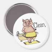 Schone Varkensvaatwasmachine magneet (Voorkant / Achterkant)