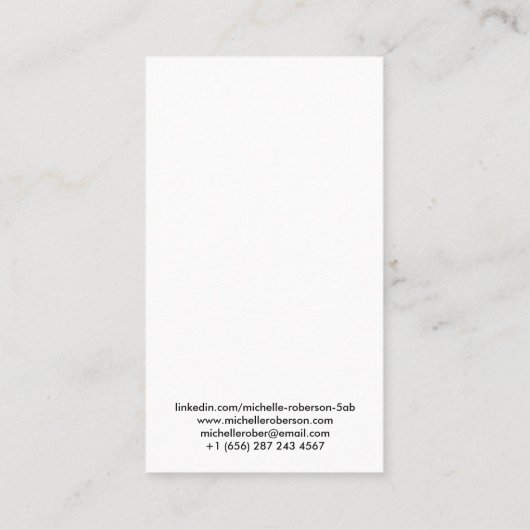 Schone verticale witte qr-code en foto visitekaartje (Achterkant)