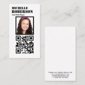 Schone verticale witte qr-code en foto visitekaartje (Voorkant / Achterkant)