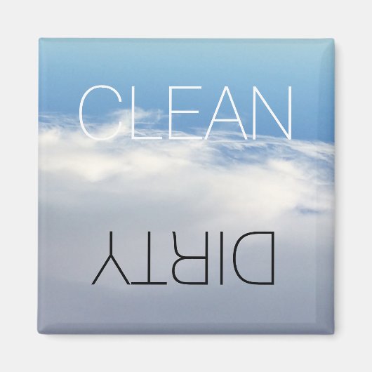 Schone vuil, op OFF Dishwasher Waswolken Magneet (Voorkant)