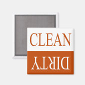 Schone, vuil Oranje vaatwasmachine magneet (Voorkant / Achterkant)