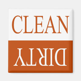 Schone, vuil Oranje vaatwasmachine magneet