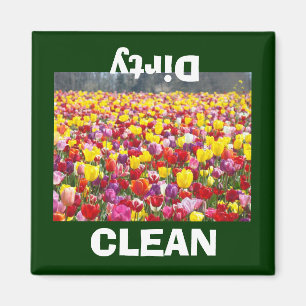SCHONE Vuil vaatwasser magneeten Tulpen Bloemen Magneet