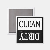 Schone, vuil-zwarte-grensafwasmachine magneet (Voorkant / Achterkant)