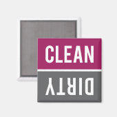 Schone vuilbes en grijze wasmachine magneet (Voorkant / Achterkant)