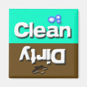 Schone/vuile afwasmachine keukengerechten magneet