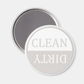 Schone, vuile, beige vaatwasmachine magneet (Voorkant / Achterkant)
