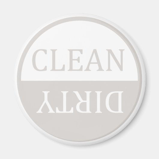 Schone, vuile, beige vaatwasmachine magneet (Voorkant)