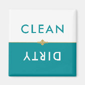 Schone vuile Blauwgroen en witte vaatwasser Magneet (Voorkant)