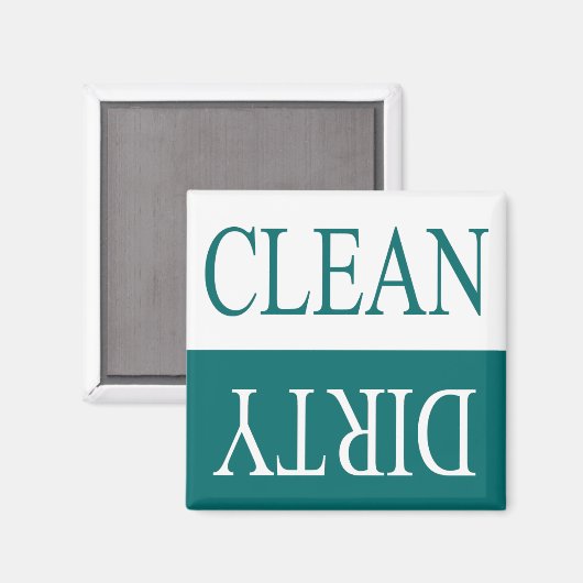 Schone, vuile Blauwgroen vaatwasmachine magneet (Voorkant / Achterkant)