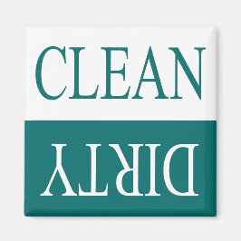 Schone, vuile Blauwgroen vaatwasmachine magneet