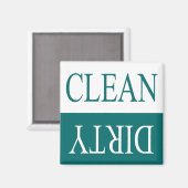 Schone, vuile Blauwgroen vaatwasmachine magneet (Voorkant / Achterkant)