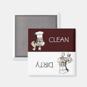 Schone vuile chef-kok met Pet Vaatwasser Magneet (Voorkant / Achterkant)